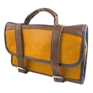 Vetelli The Hanging Toiletry 100% Leather Foldable Pockets Travel Pouch Bag